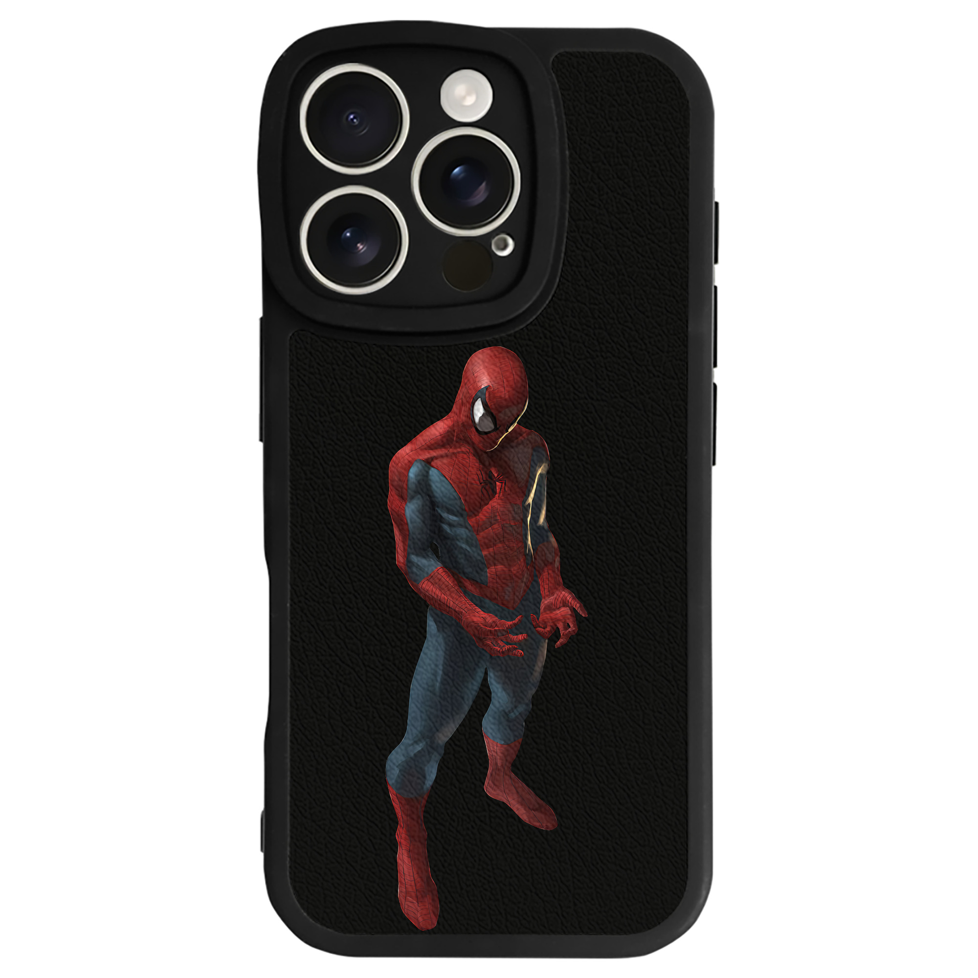 Spider Man スパイダーマン 【iPhone 16シリーズ対応】シリコンスマホケース（レザー調） 材質：シリコン